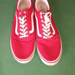 Red and white vans